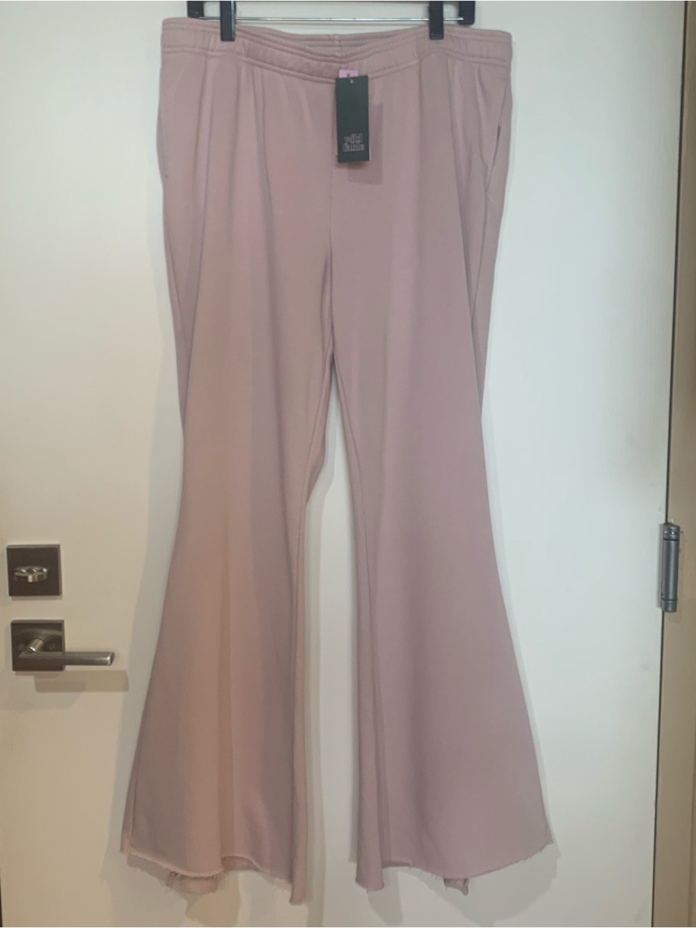 Wild Fable NWT XL Mauve Pink Wide-Leg Frayed Hem Elastic Waistband Sweat Pants